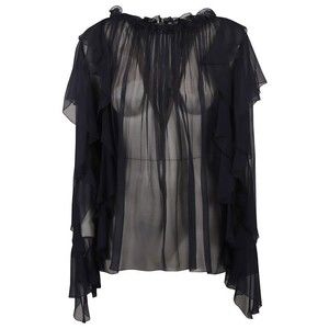 Alberta Ferretti Silk Blouse With Flowing Ruffles - NWT
